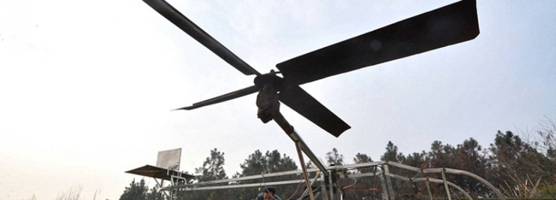 Χειροποίητο ελικόπτερο με υλικά… από μοτοσυκλέτα