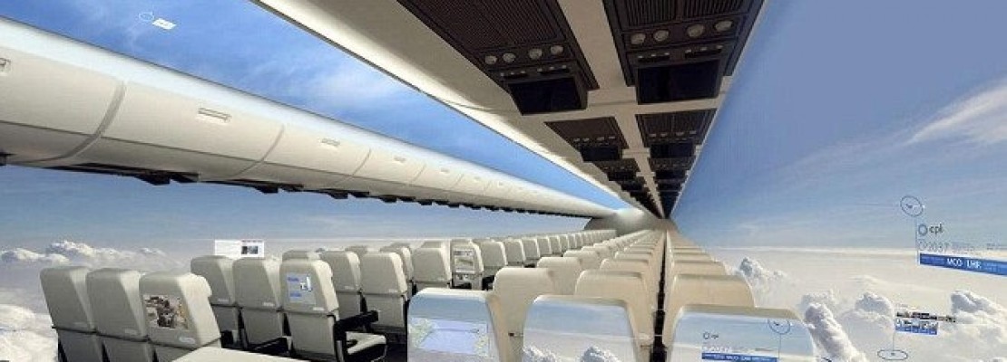To αεροπλάνο του μέλλοντος: Χωρίς παράθυρα και γεμάτο από touch-screen τοίχους για απεριόριστο σερφάρισμα