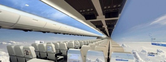 To αεροπλάνο του μέλλοντος: Χωρίς παράθυρα και γεμάτο από touch-screen τοίχους για απεριόριστο σερφάρισμα