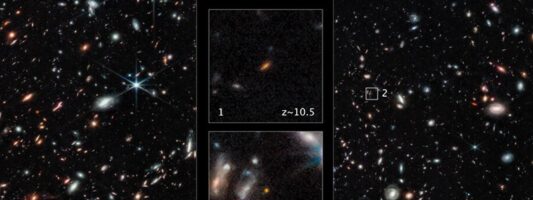 Το διαστημικό τηλεσκόπιο James Webb βρήκε δύο από τους πιο μακρινούς και απρόσμενα φωτεινούς γαλαξίες στο σύμπαν