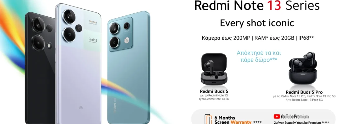 H Xiaomi παρουσιάζει την ολοκαίνουργια σειρά Redmi Note 13
