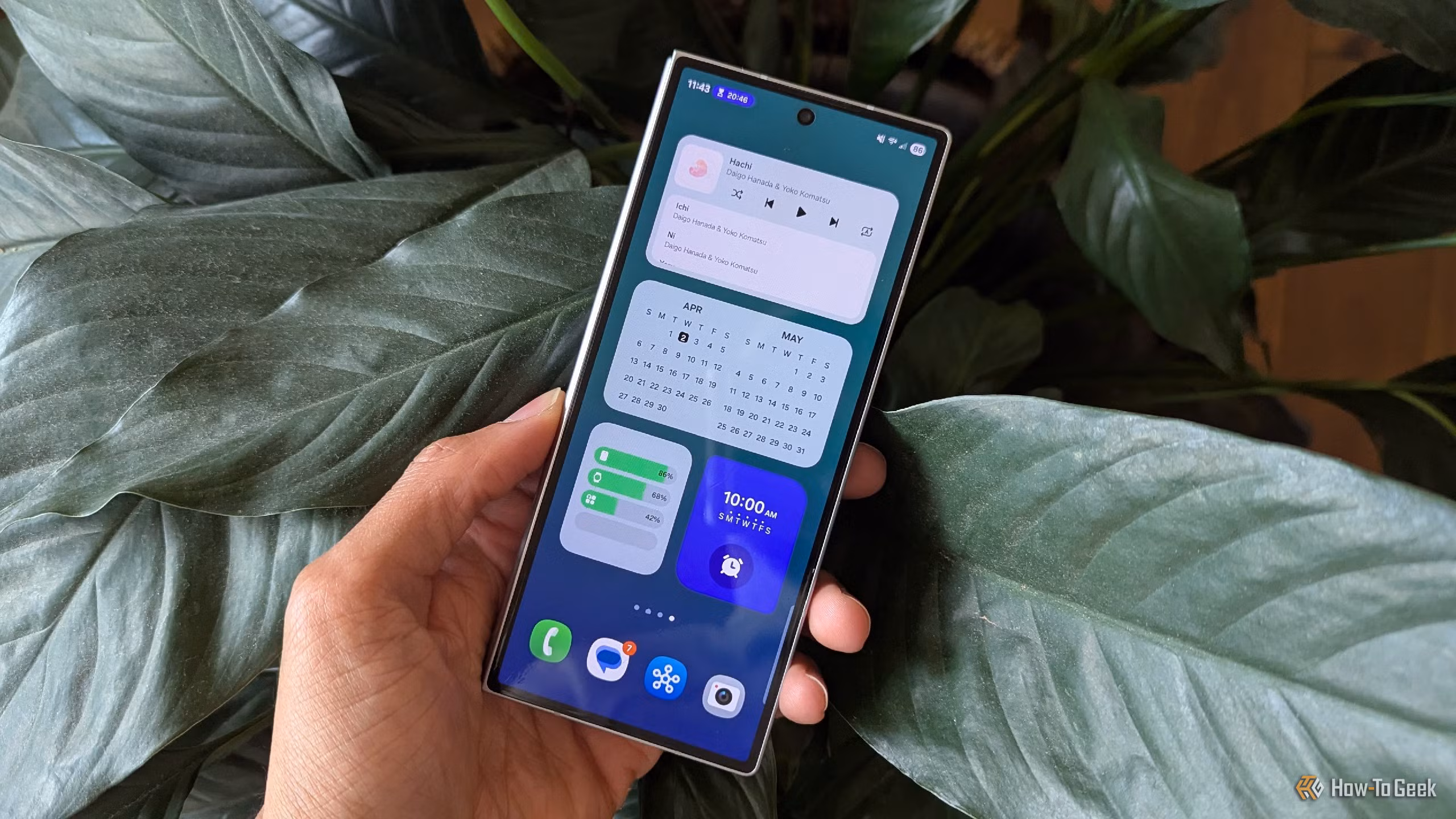 Samsung Galaxy smartphone με ανοιχτές ρυθμίσεις στην οθόνη