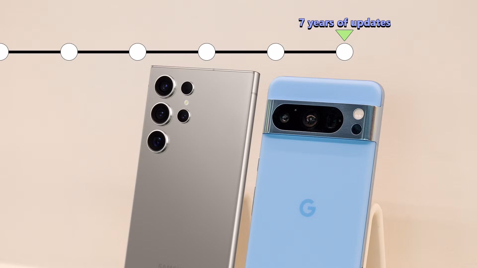 Μεταχειρισμένο Android flagship smartphone σε τραπέζι με φορτιστή και κουτί