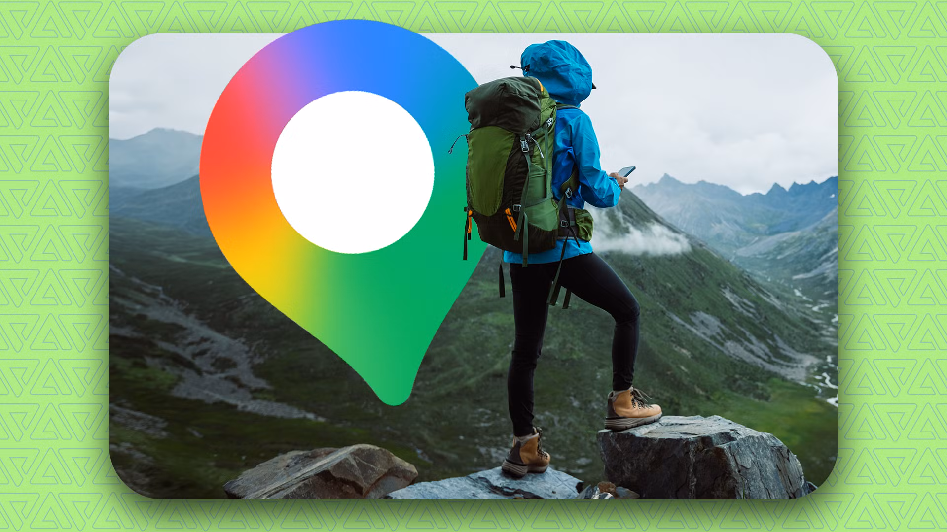 Κινητό με Google Maps σε πεζοπορία και ένδειξη χαμηλής μπαταρίας