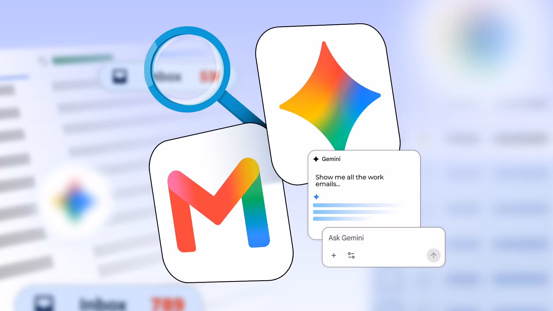 Χρήστης που αναζητά email στο Gmail με βοήθεια Gemini