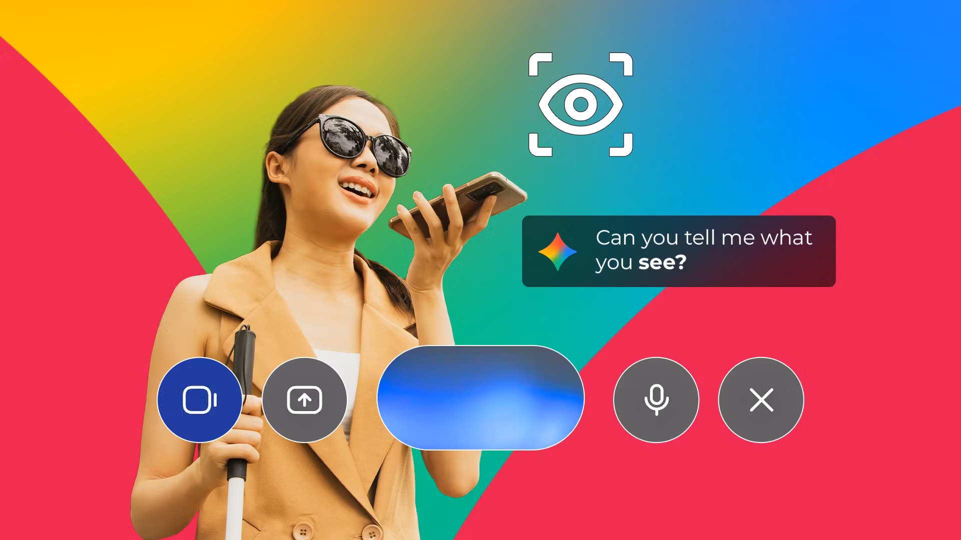 Χρήστης smartphone με λειτουργίες προσβασιμότητας και AI