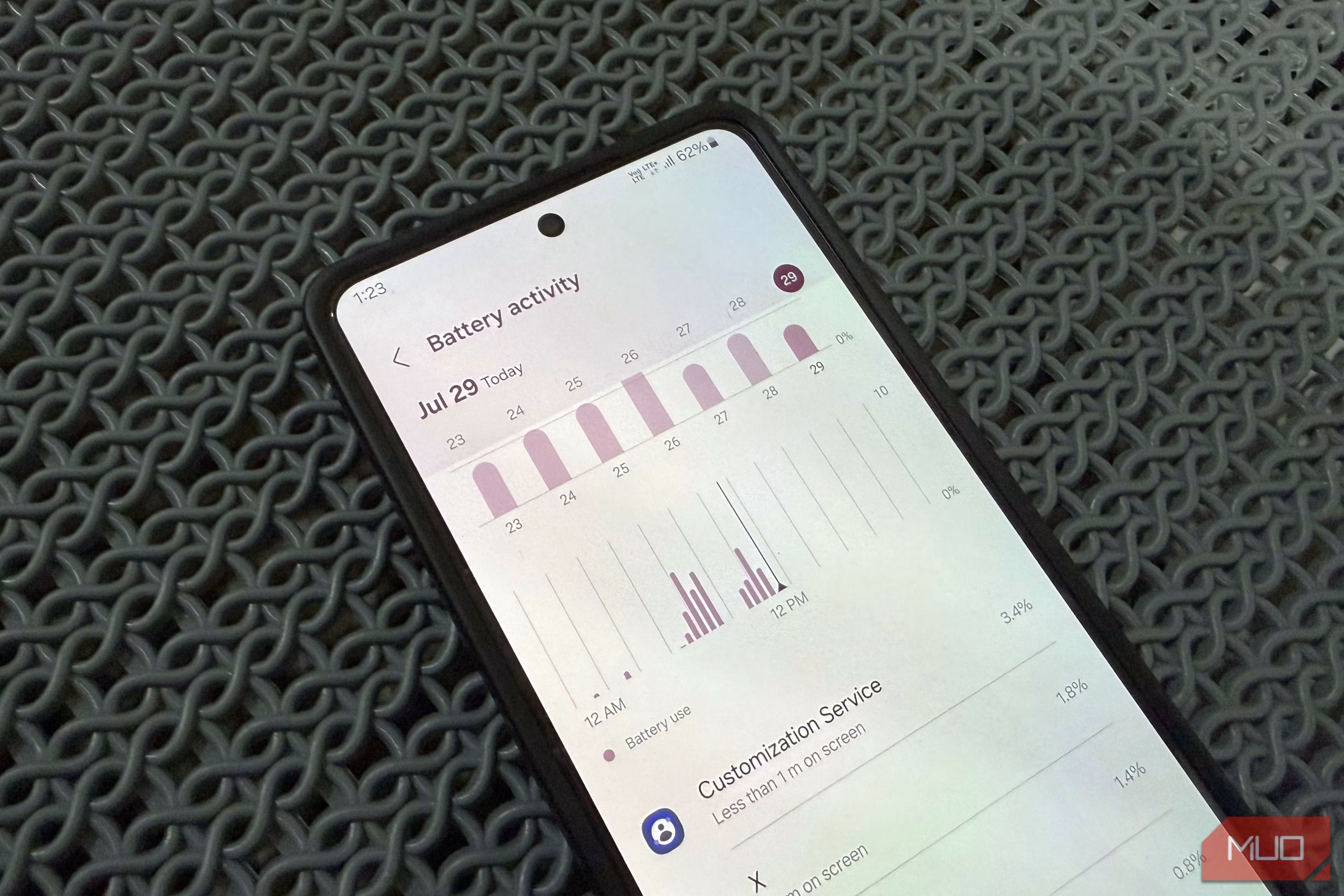 Android κινητό με ανοιχτές ρυθμίσεις μπαταρίας και Wi-Fi