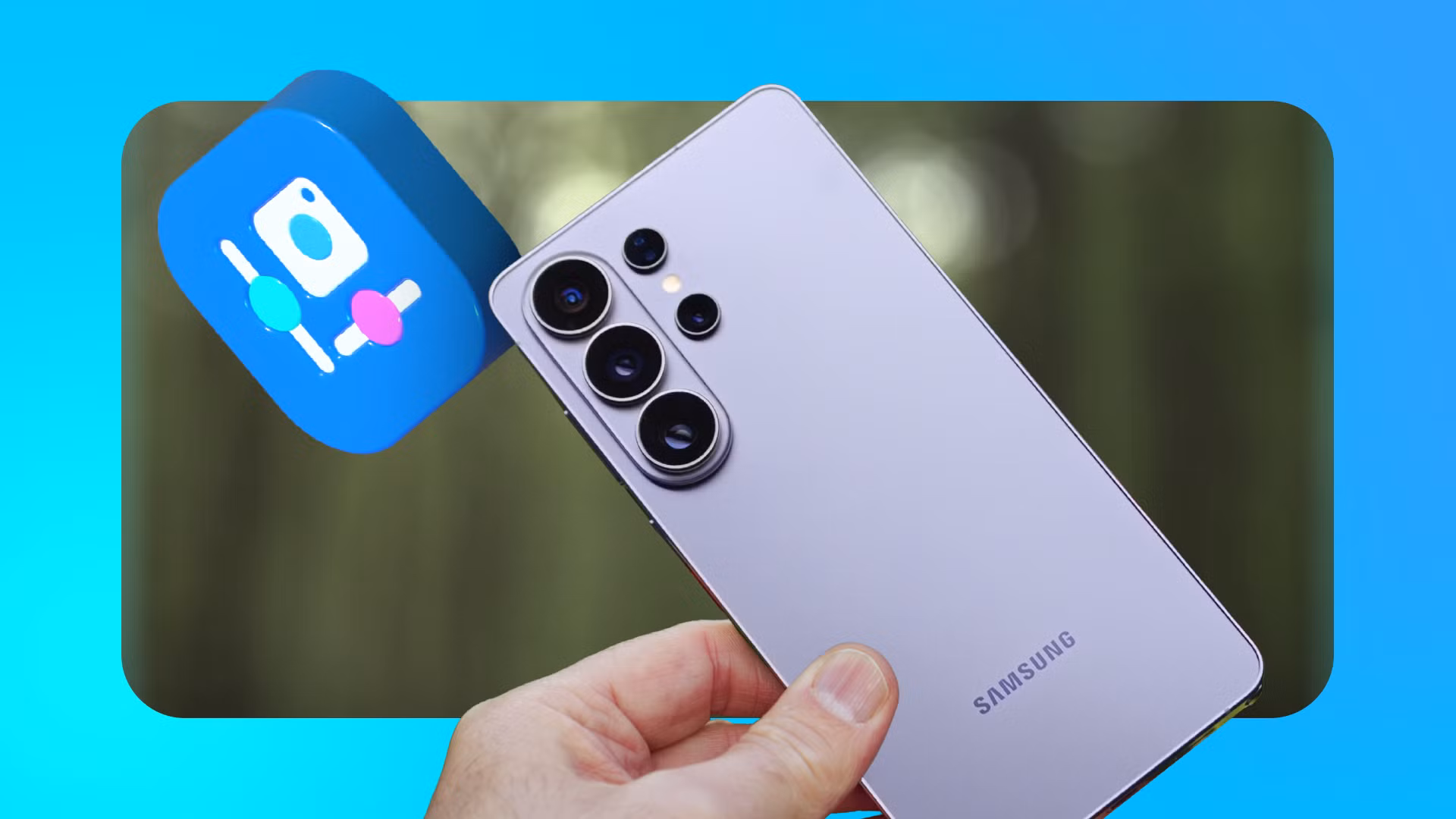 Οθόνη Samsung Galaxy Ultra με ρυθμίσεις κάμερας και εφαρμογή φωτογραφίας